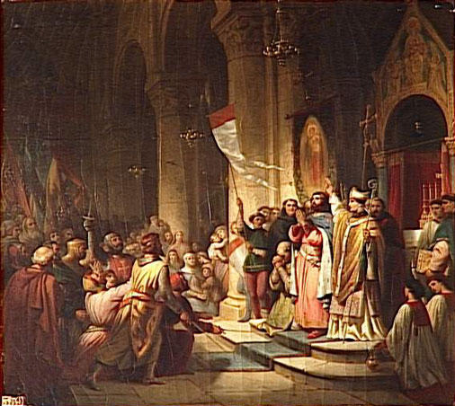 Boniface Ier de Montferrat Chef de la quatrième croisade –Soissons 1201 par Henri Decaisne - Salles des croisades à Versailles